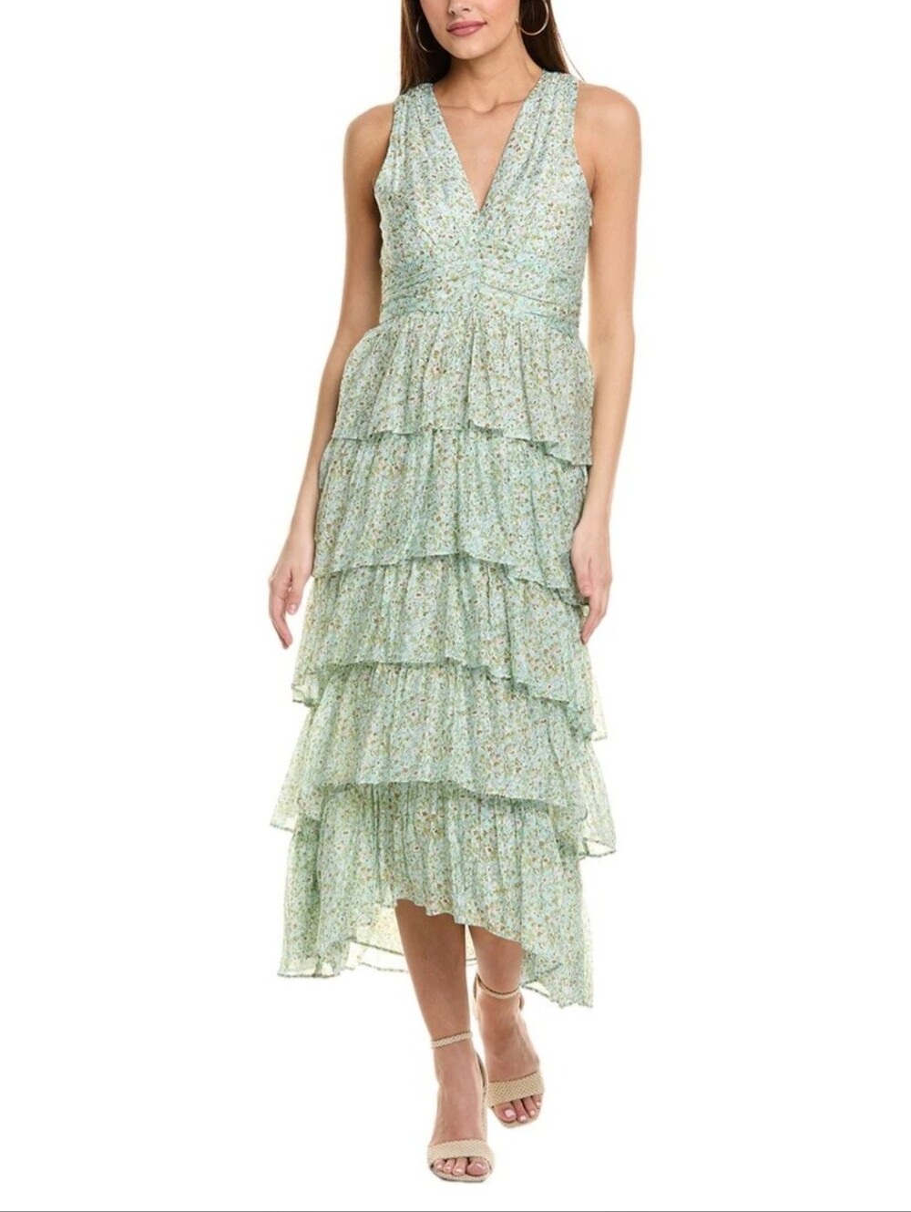 1. STATE cascading ruffle maxi dress‎ Size 4